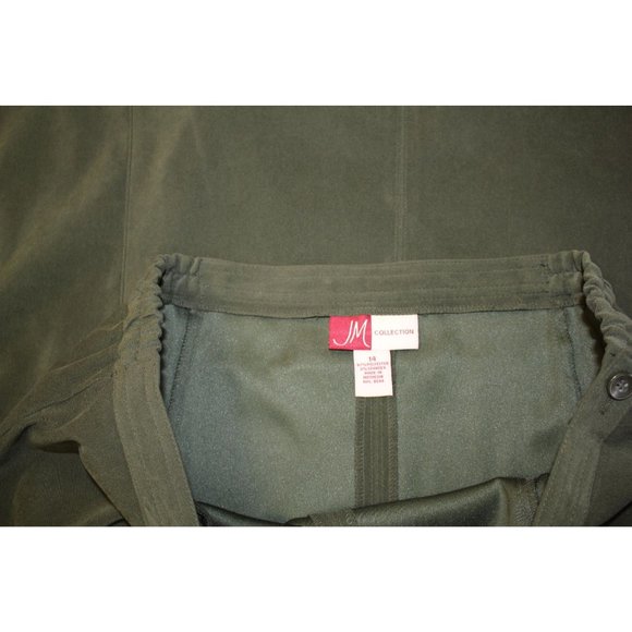 JM collection Jacket and skirt suit  14 Army Green 97% Polyester & 3% Spandex - Picture 7 of 12